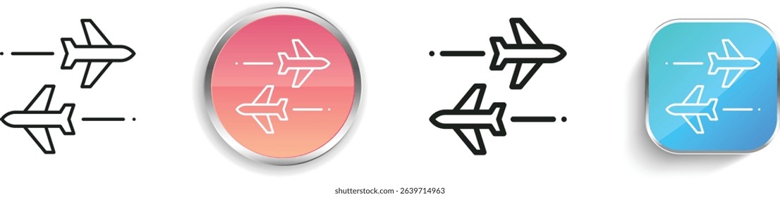 planes icon. Thin Linear, Regular and Button Style Design Isolated On White Background