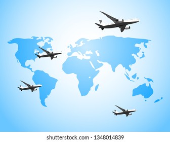 Planes map background travel