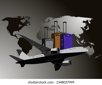 Planes map background travel