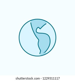 planet 2 colored line icon. Simple colored element illustration. planet outline symbol design from web icons set
