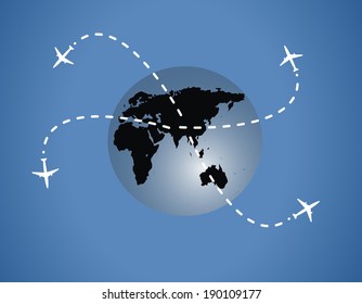 Planet and airplanes