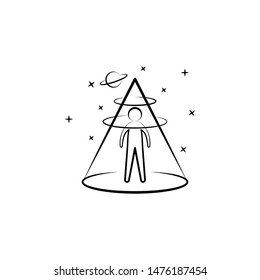 Planet, alien, abandon icon. Element of hand draw ufo icon
