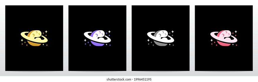 Planet Alphabet With Ring And Stars Letter Logo Design G