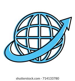 planet with arrow icon