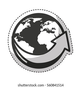planet with arrows icon vector illustration design