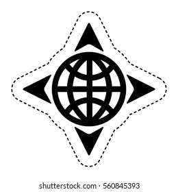 planet with arrows icon vector illustration design