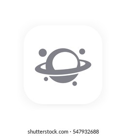 Planet with asteroid belt icon, saturn, astronomy, space exploration