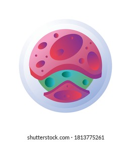 planet or asteroid of the solar system pink color vector illustration design