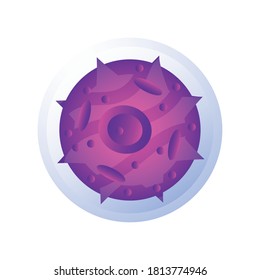 planet or asteroid of the solar system purple color on white background vector illustration design