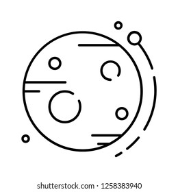 Planet astronomy line icon