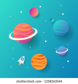 Planet Background with gradient colors
