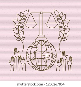 planet with balance human rights message