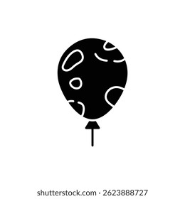 Planet as Balloon Black Filled Icon - Simple Floating Theme
