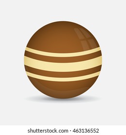 Planet Balls Decoration on White Background. Brown Color. Vector Illustration.