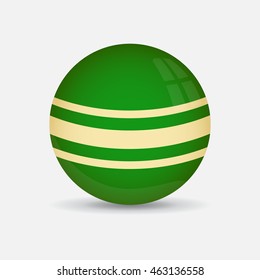 Planet Balls Decoration on White Background. Dark Green Color. Vector Illustration.