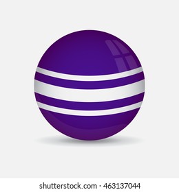 Planet Balls Decoration on White Background. Violet Color. Vector Illustration.