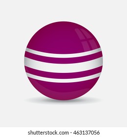Planet Balls Decoration on White Background. Magenta Color. Vector Illustration.