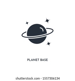 planet base icon. simple element illustration. isolated trendy filled planet base icon on white background. can be used for web, mobile, ui.