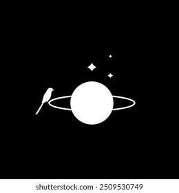 planet birds kreativer Logo-Design-Vektor