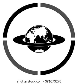 planet  - black vector icon