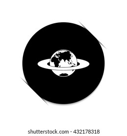 planet  - black vector icon