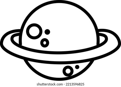 Icono de vector negro del planeta. carácter de glifo simple.
