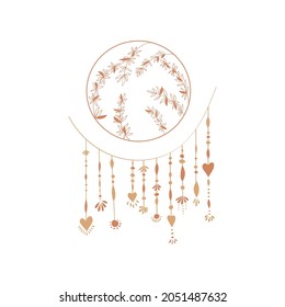 Planet. Boho. Decorative element. Vector illustration.