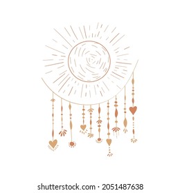 Planeta. Boho. Elemento decorativo. Ilustración vectorial.