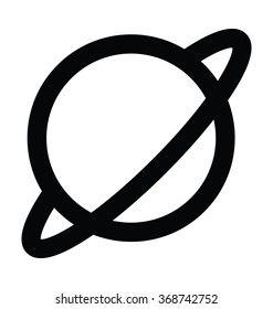 Planet Bold Line Vector Icon 