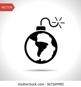 planet bomb vector illustration