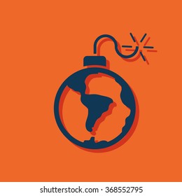 planet bomb vector illustration
