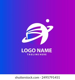 planet book logo design vector