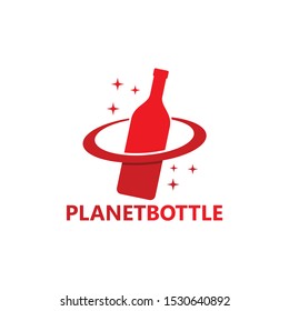 Planet Bottle Logo Template Design