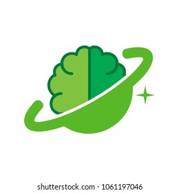 Planet Brain Logo Icon Design