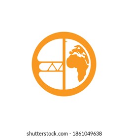 Planet burger logo design template. Hamburger and world symbol or icon.	