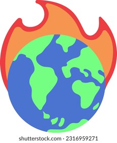 planet burning due to global warming