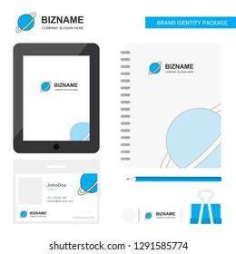 Planet Business Logo, Tab App, Diary PVC Employee Card and USB Brand Stationary Package Design Vector Template