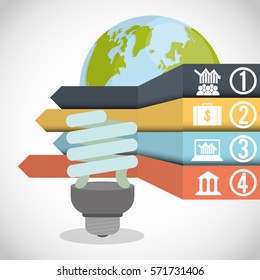 planet care bulbs image, vector illustration icon
