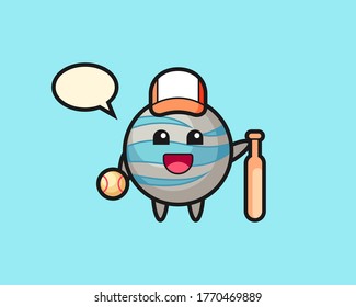 Planet Cartoon als Baseballspieler