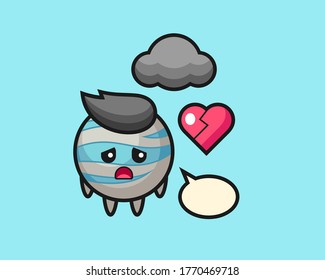 Planet cartoon is broken heart