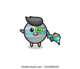 Planetenkartoon als zukünftiges Maskottchen der Krieger, süßes Design