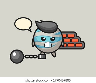 Planet cartoon as a prisoner