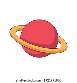 planet cartoon space doodle hand drawn concept design vector art kawaii illustration