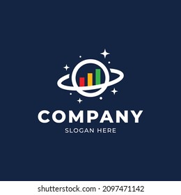 Planet Chart Logo, Trading Logom[, Investation Logo, Planet, Space