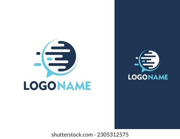 Diseño de logotipos de chat planetario - Plantilla de diseño de logotipos
