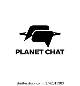 planet chat logo vector illustration