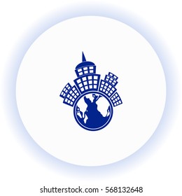 Planet city  icon. Vector design.
