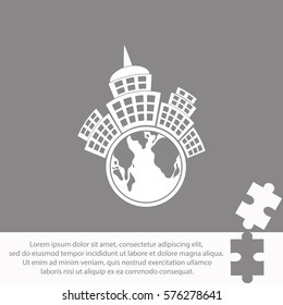 Planet city  icon Vector design.