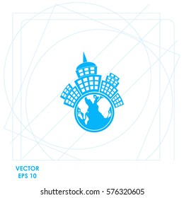 Planet city  icon Vector design.