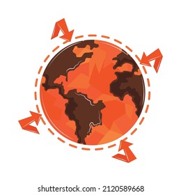 planet climate change icon flat